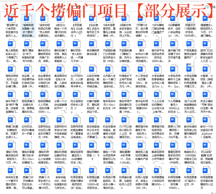 图片[3]-1000个冷门捞偏门小本创业小项目【无水印绝密版】总有一款适合你